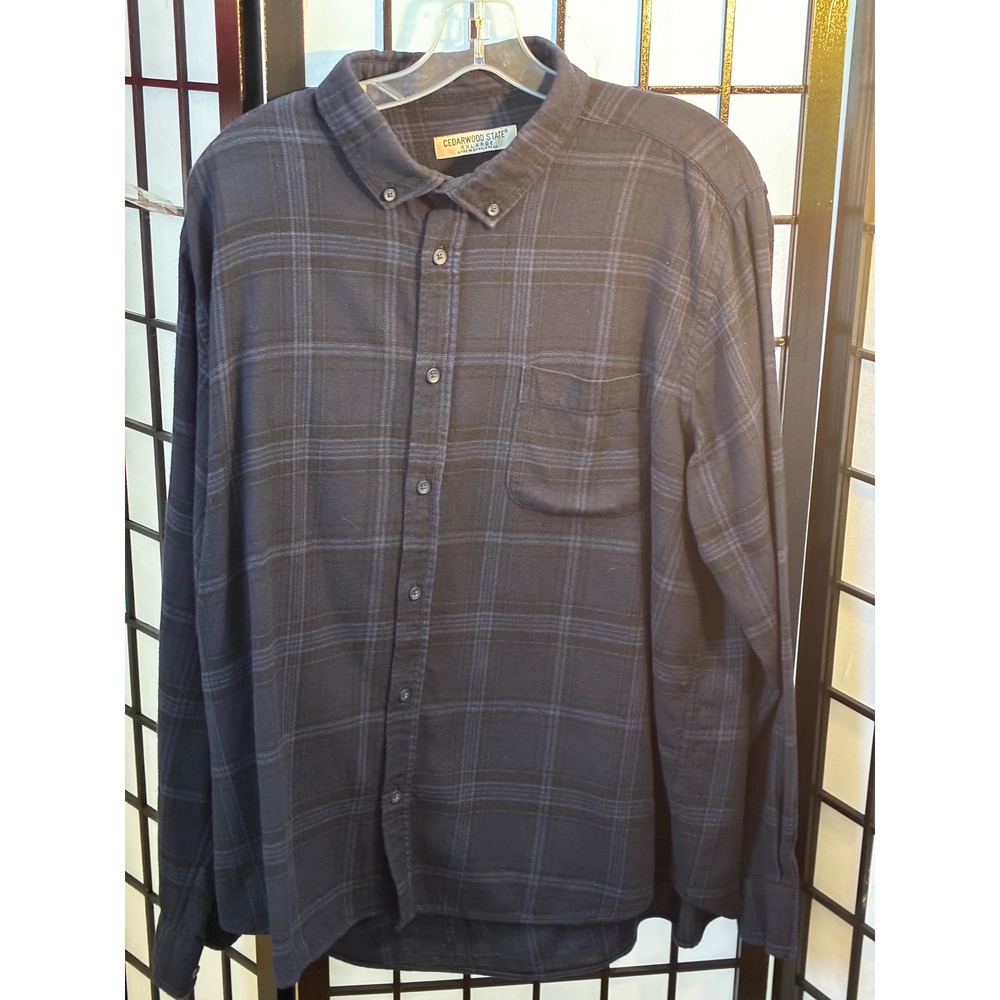 Cedarwood State Men's Long Sleeve Plaid Button Down‎ Shirt XXLarge Blue
